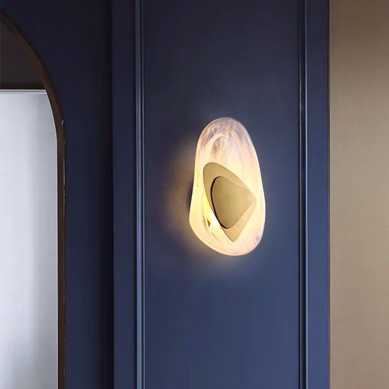 Glass Sconce Light Fixtures Black/Gold Wall Mounted Lights for Living Room