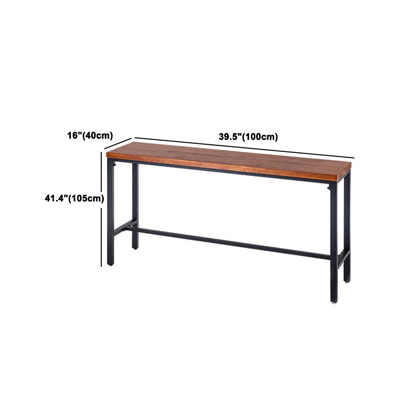 Industrial Rectangle Pine Wood Bar Table Set 1/4 Pieces Counter Table with High Stools