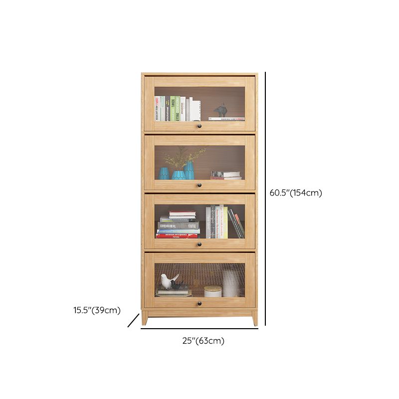 Scandinavian Closed Back Book Shelf Standard Wooden Bookcase