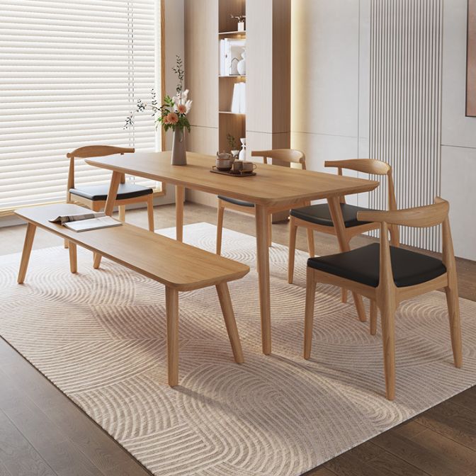 Industrial Rectangle Wood Dining Table 1/3/5/6/7 Pieces Dining Set for Dining Room