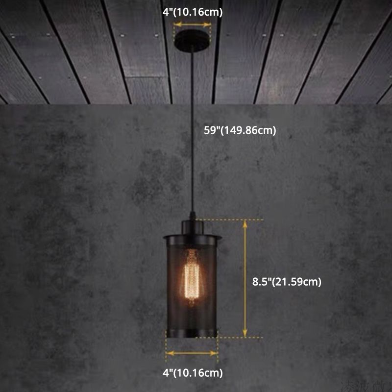 Luz de colgante de metal lámpara de lámpara de estilo vintage cafetería de techo colgante