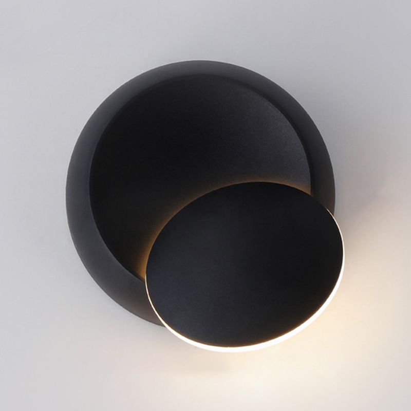 Modern Metal Rotatable Wall Light Round 6.5" High LED Wall Sconce for Living Room