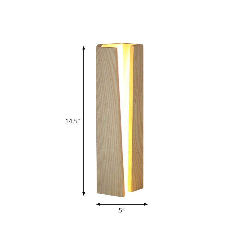 Lampada da tavolo in legno a scatola aperta Simplicity Lampada da comodino beige a LED da 5"/6" di lunghezza per camera da letto