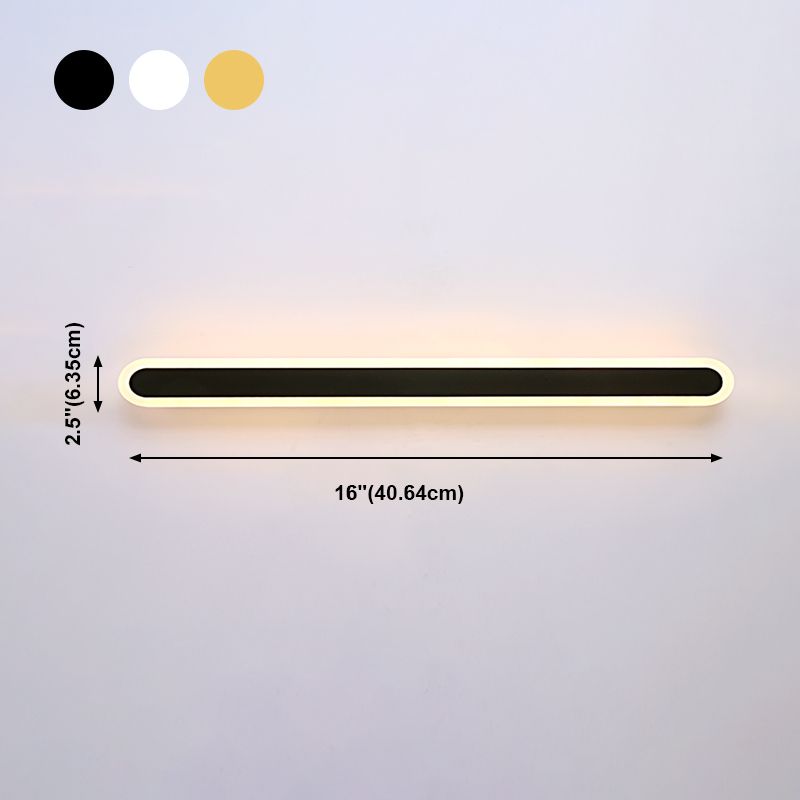 Contemporary Style Linear Wall Light Fixtures Metal 1 Light Led Wall Lights