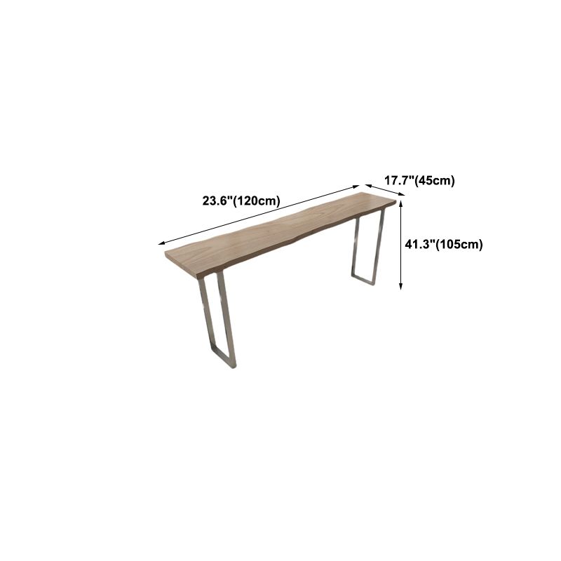 Solid Wood Bar Table Silver and Metal Base Bar Table for Kitchen LivingRoom Coffee Room
