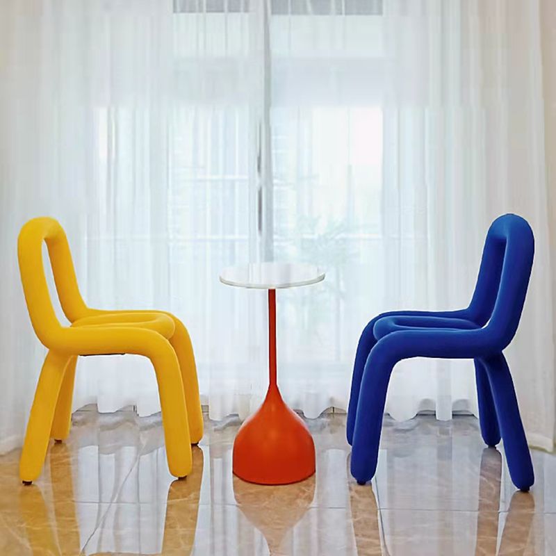 Contemporary Side Chair Velvet Open Back Dining Chair for Indoor