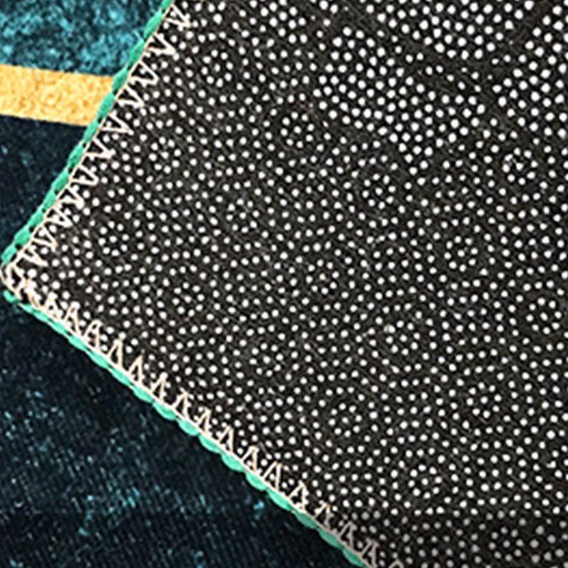 Green Modern Carpet Solid Color Polyester Area Rug Non-Slip Backing Rug for Home Decor
