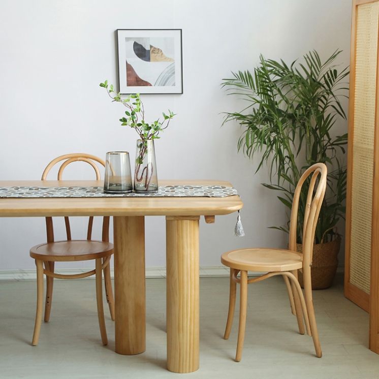 Modern 1/2/3/5/7 Pieces Rectangle Dining Set Solid Wood Dining Table with Chairs