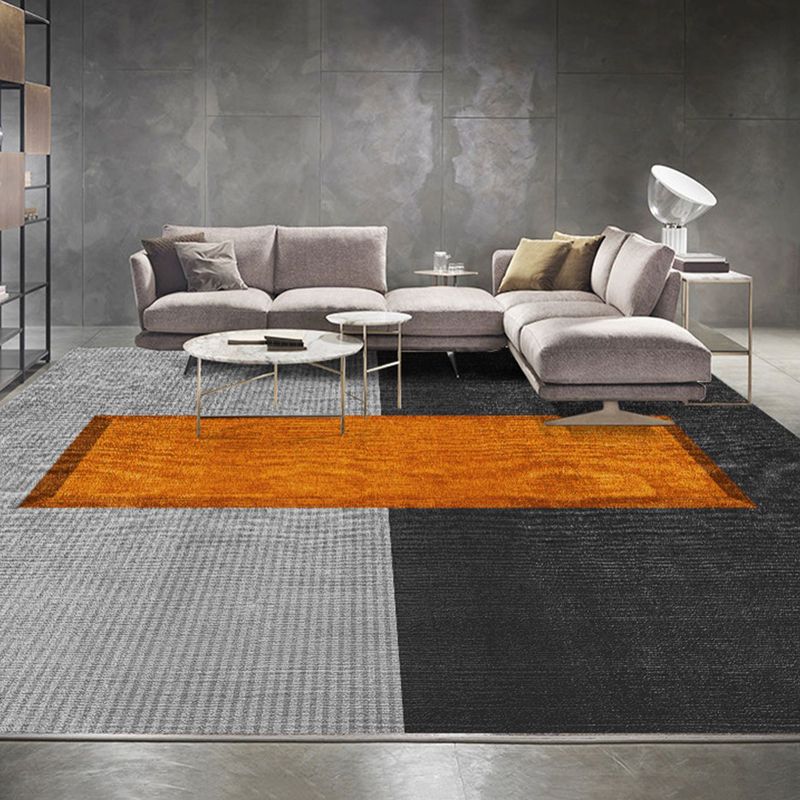 Modern Living Room Carpet Geometric Pattern Polyester Area Rug Non-Slip Backing Rug