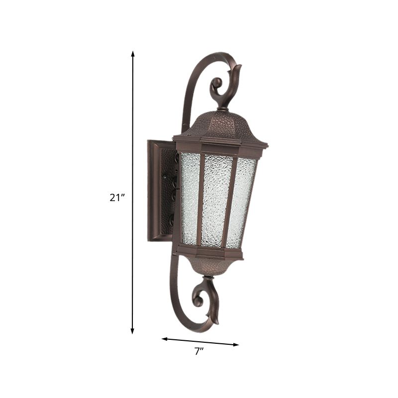 1 Bulb Wall Sconce Light Rustic Aniseed Water Glass Wall Mount Lamp Fixture in Dark Coffee