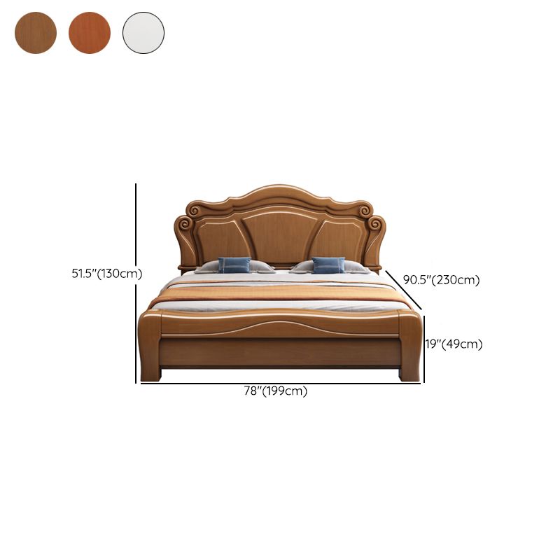 Contemporary Wood Arched Standard Bed, Panel Platform Headboard Bed