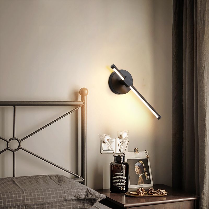 Stokvormige bedwandstaatslicht licht metalen LED minimalistische wandbevestiging verlichting