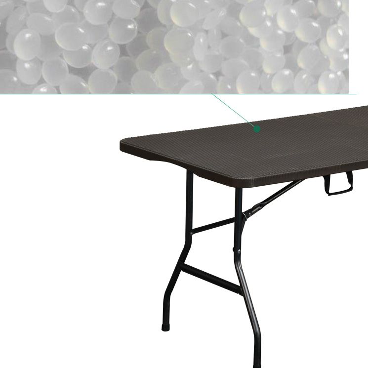 Industrial Plastic Foldable Dining Table Rectangle Water Resistant Table