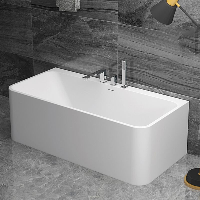 Stone Rectangular Soaking Bathtub Antique Finish Back to Wall Bath Tub