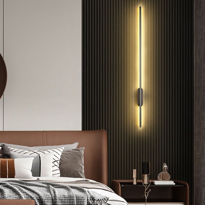 Moderner Aluminium Wandleuchte gerade schwarze Wandleuchten für Wohnzimmer