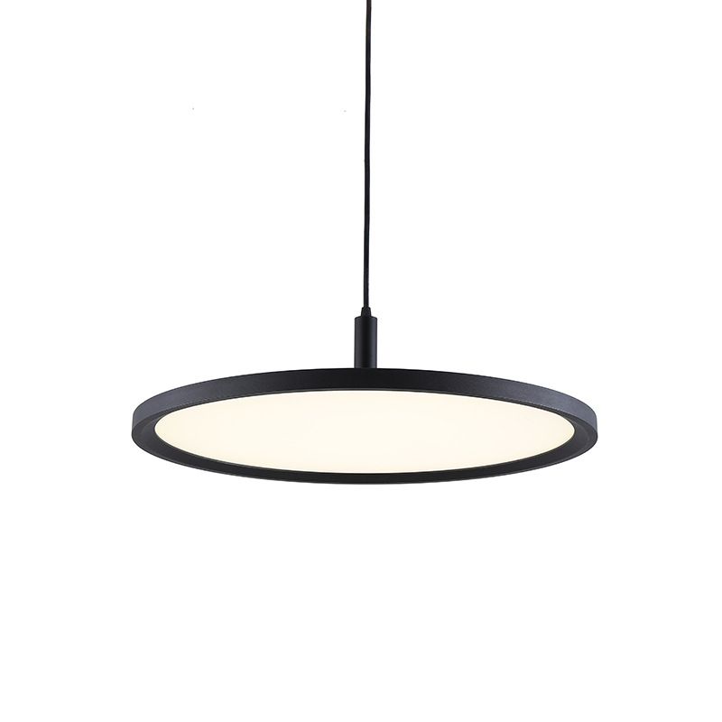 Metal Circle Pendant Ceiling Light Minimalist Style LED Black Ceiling Pendant Light