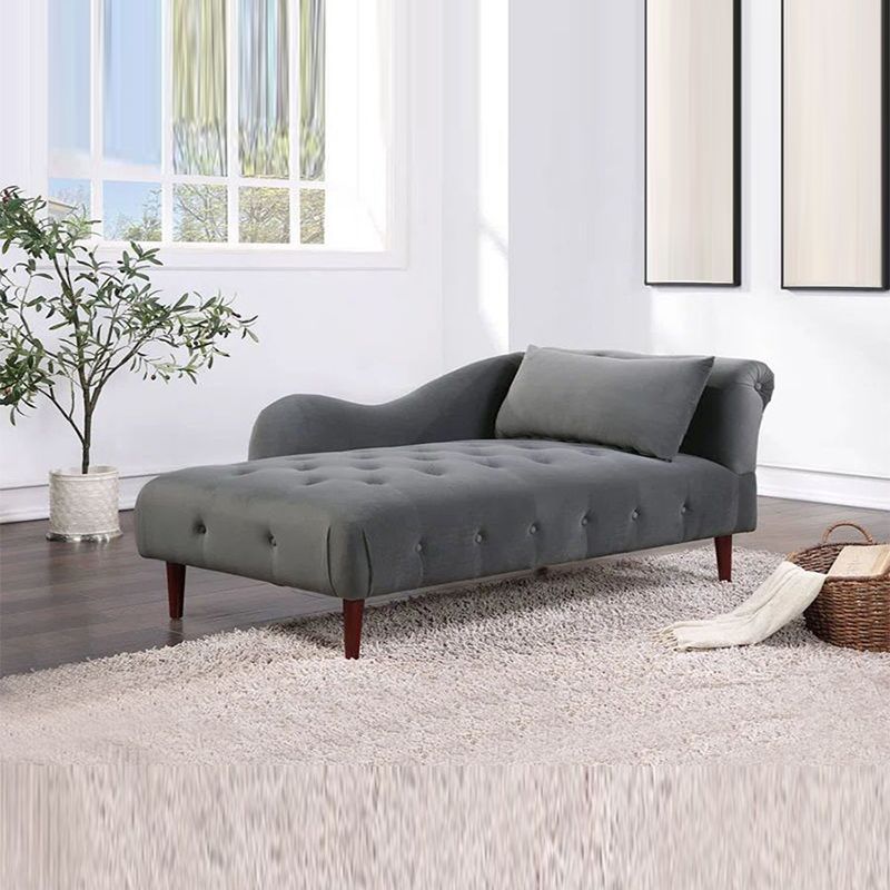 Traditional One Armed Chaise Flared Arms with Legs for Living Room
