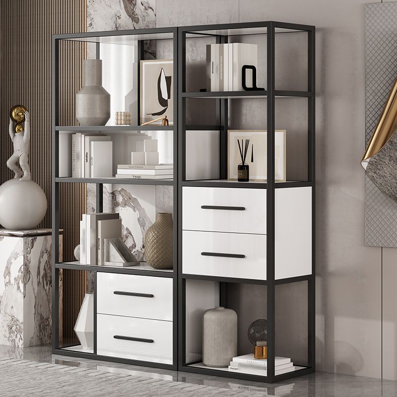 Glam Style Bookshelf Open Back Bookcase for Home Office and Study Room