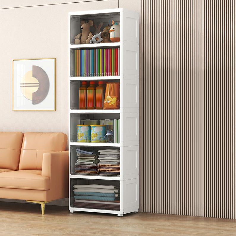 Contemporary Wardrobe Armoire with Legs Plastic Non-Hanging Armoire