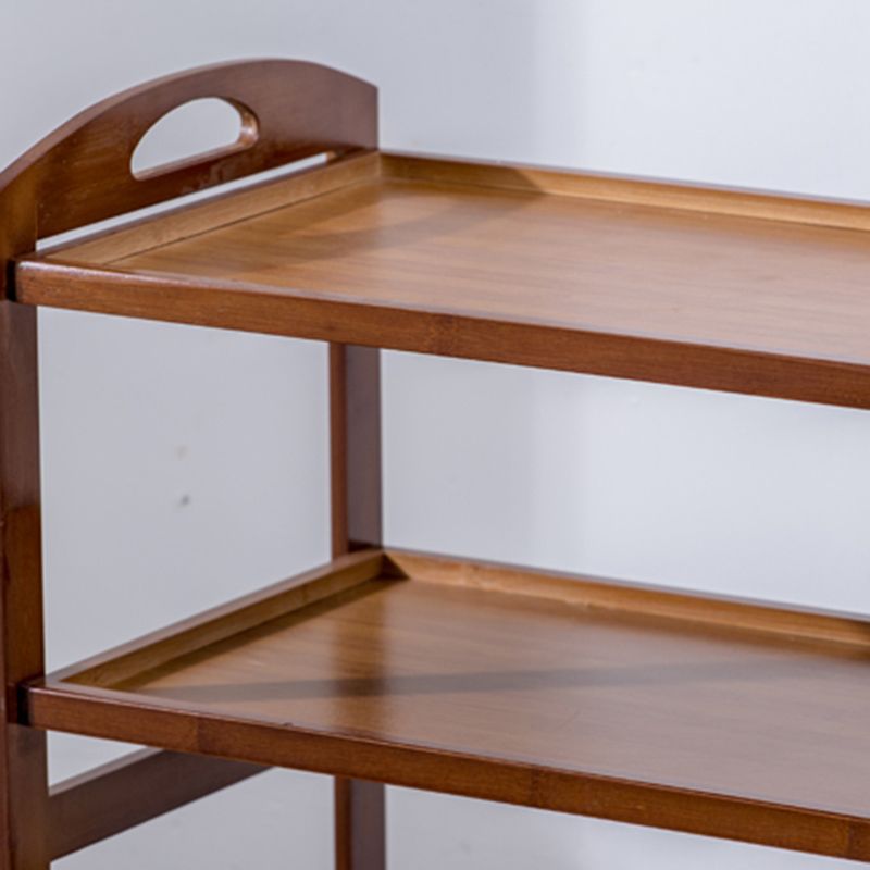 Modern Wooden Prep Table Open Shelves Rectangular Kitchen Trolley