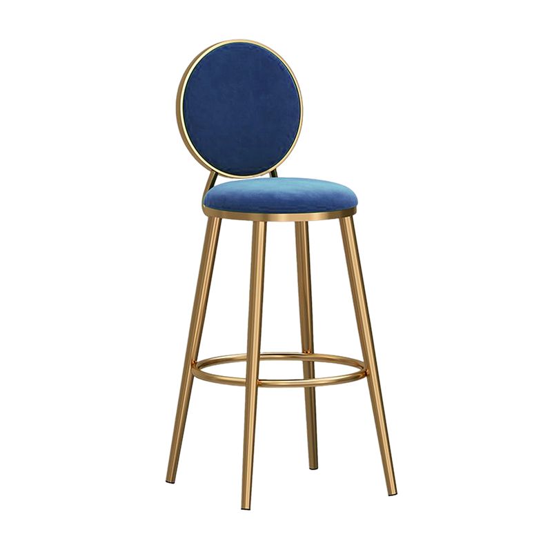 Nordic Style Bar-stool Round Counter Bar Stool with Metal Legs