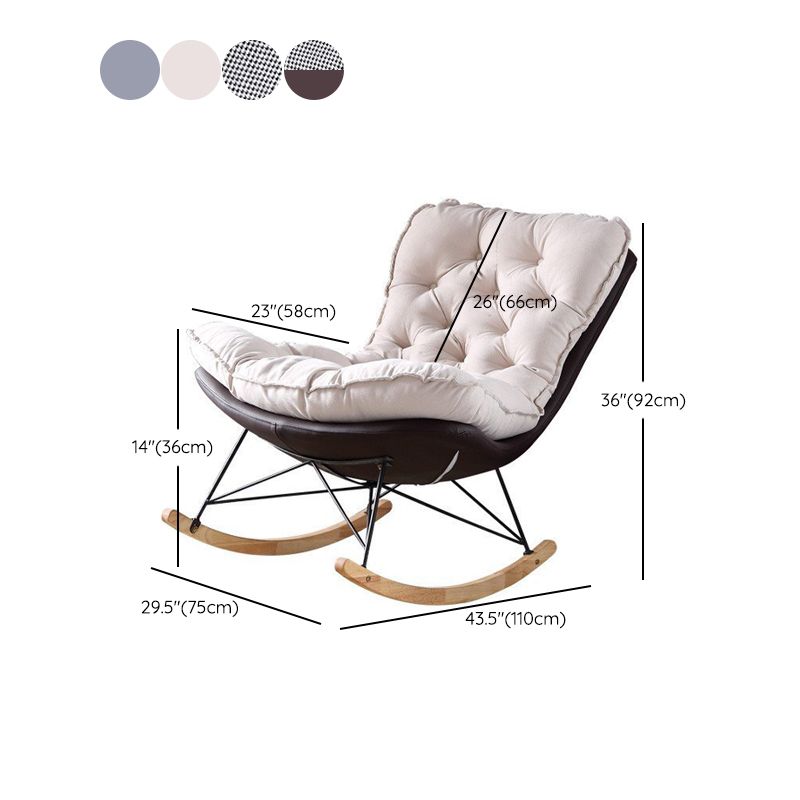 Modern Rocker Chair Metal Frame Friction Resistant Upholstered Rocker Chair