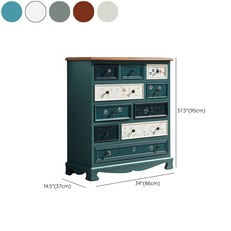 Nautical Contemporary Bedroom Storage Chest Wooden Chest with Drawers