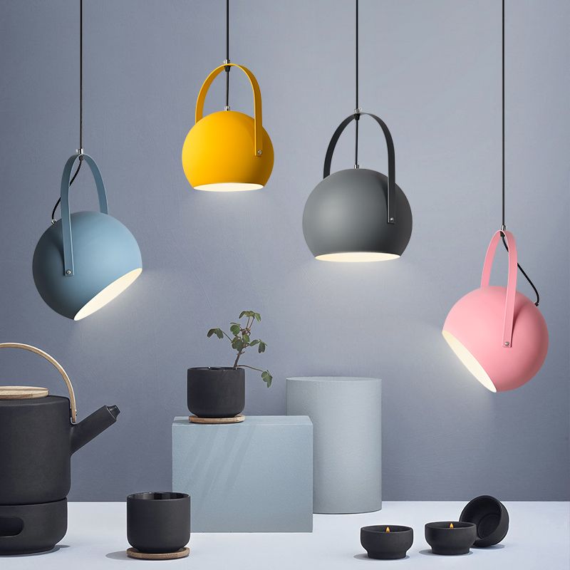1 Head Globe Pendant Light Rotatable Macaron Loft Metal Hanging Light für Wohnzimmer