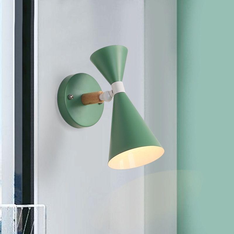 Modern Wall Lights Double Cone-Shaped Wall Sconces Metal 1 Light Sconce Light