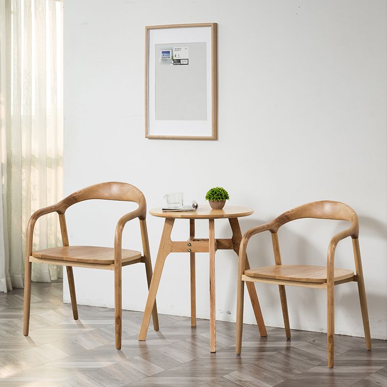 Chaises traditionnelles en bois de frêne massif, bras arrière ouvert, ensemble de chaises de cuisine et de salle à manger