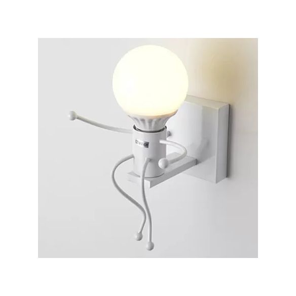 Sitting People Shaped Wall Sconce One Bulb Modern Style Metal Night Light for Bedroom
