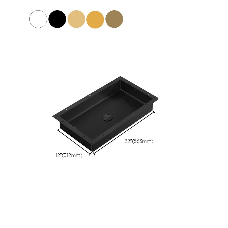 Modern Bathroom Sink Rectangular Metal Drop-in Bathroom Sink with Pop-Up Drain