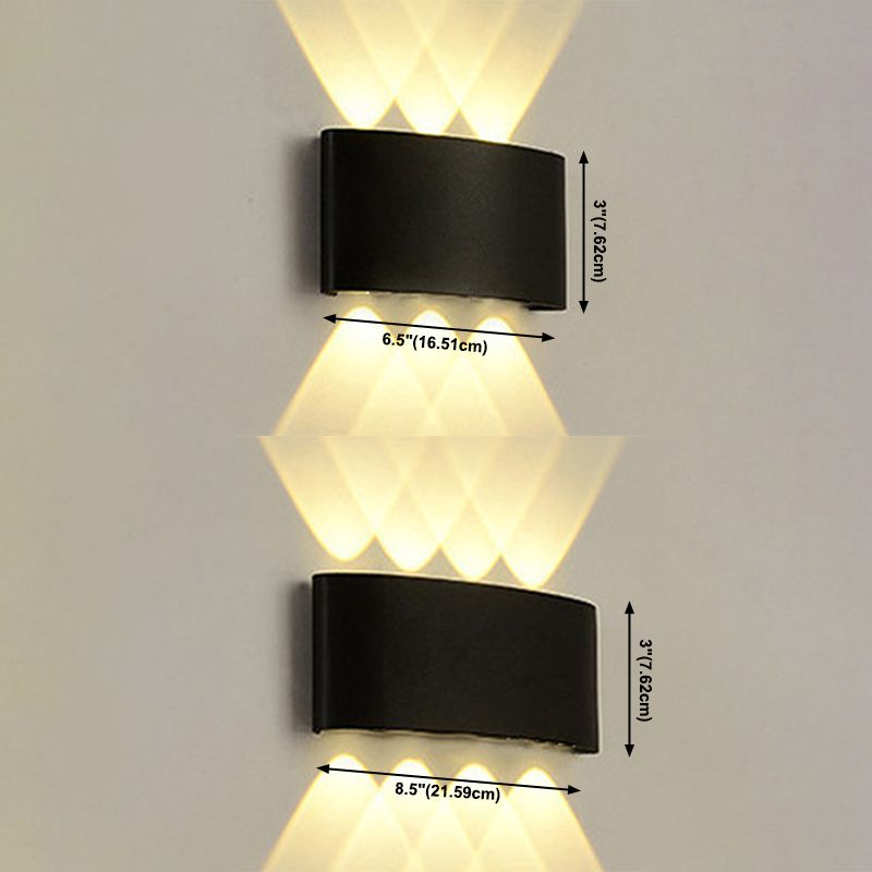 Square Shade Wall Lighting Modern Style Metal Multi Lights Sconce Lamp in Black