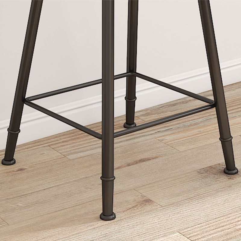 Contemporary Round Dining Stools Metal Barstools with Footrest