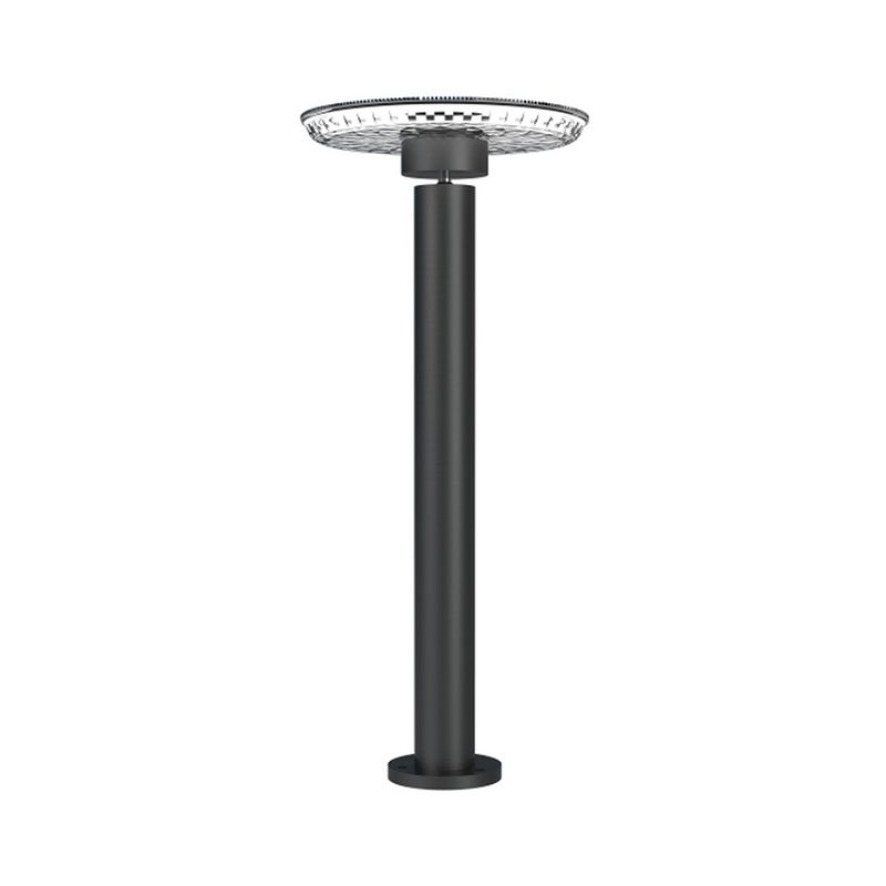 Disc-Shaped Outdoor LED Lawn Light Aluminum Minimalism Solar Landscape Lighting in Black