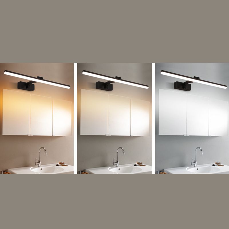 Simplicité Métal Miroir Straight Light Modern Aluminium 1 Applexion murale légère pour salle de bain