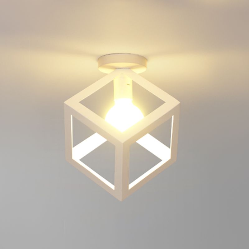 Metalen geometrische schaduw spoel plafondlicht industrieel 1 licht spoelbevestiging in het wit