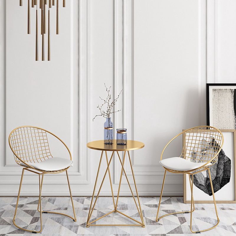 Traditionele luxe eettafel rond eetkamermeubilair, 19,7 "L x 19,7" B x 25,6 "H