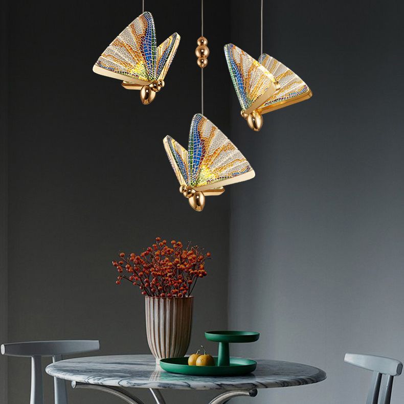 Modern Creative Creative Butterfly Candant Light Creative Acrilic Acrilic Hanging Lampade per soggiorno