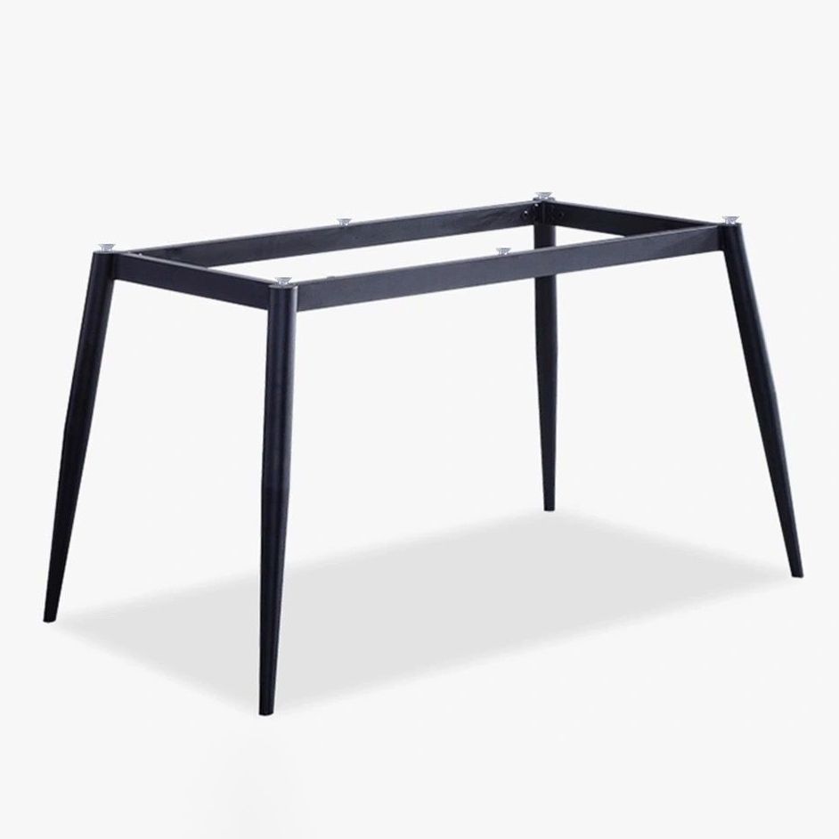 Modern Style Sintered Stone Dining Table with Rectangle Shape Table and 4 Black Legs Base