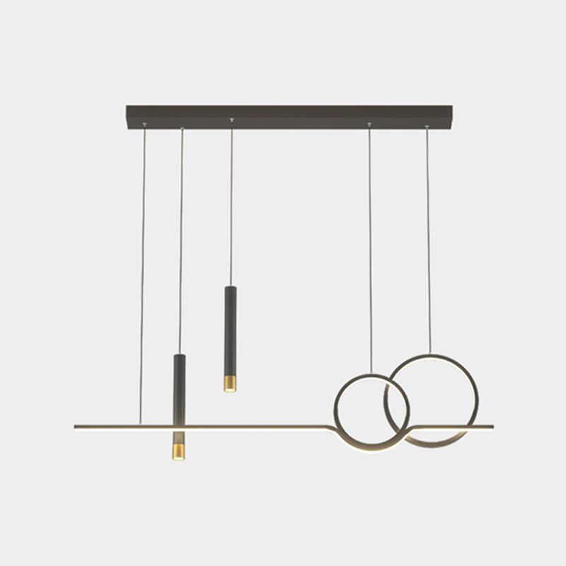 Black Metal Hanging Pendant Lights with Acrylic Shade Modern Island Lamps