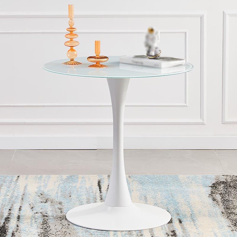Minimalism Style Round Top Restaurant Table Metal Base Dining Table