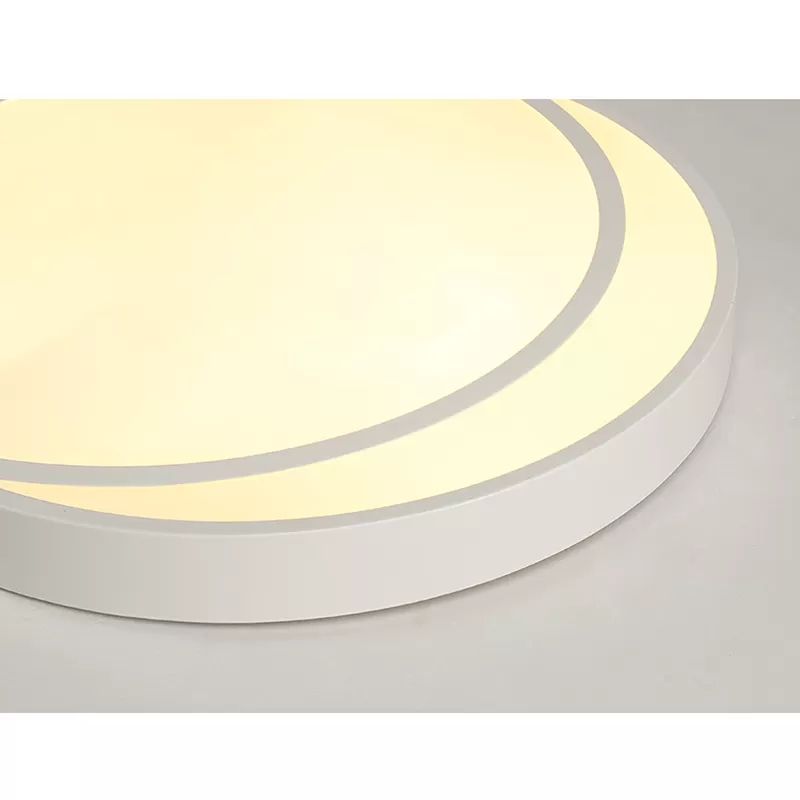 Luz de descarga de acrílico ligero de montaje de techo redondo simple en blanco para dormitorio de adultos