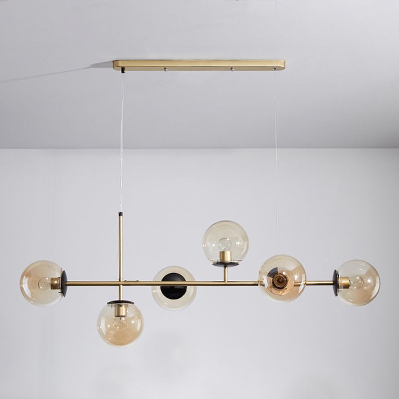Contemporary Sphere Island Light Glass Island Lighting Fixtures for Kitchen