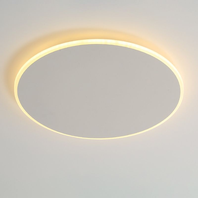 Single White Modern Flush Mount Lighting Circle LED Ceiling Light for Bedroom