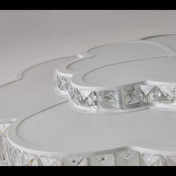 Flower Bedroom Flush Mount Ceiling Fixture Crystal LED Modern Flush Ceiling Light Fixture