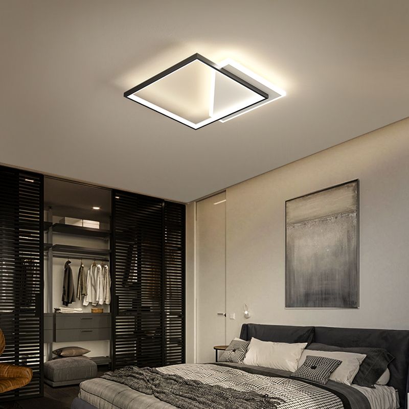 Luz del techo geométrico de la luz del techo de la luz moderna 2 luces de montaje del montaje en negro