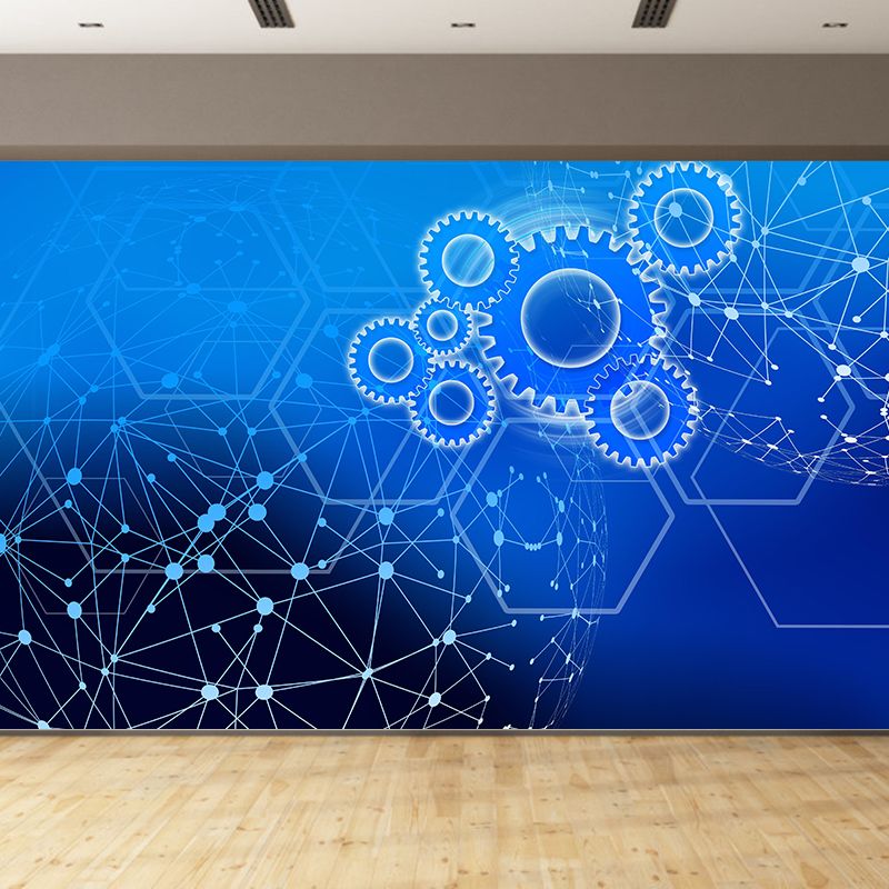 Customized Metal Gears Wall Mural Minimalist Wall Covering for Decoration