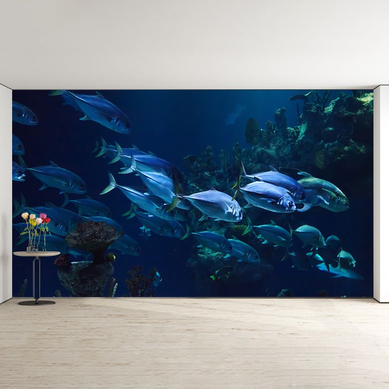 Tropical Seabed Mural Wallpaper for Aquarium Stain Resistant, Made to Measure