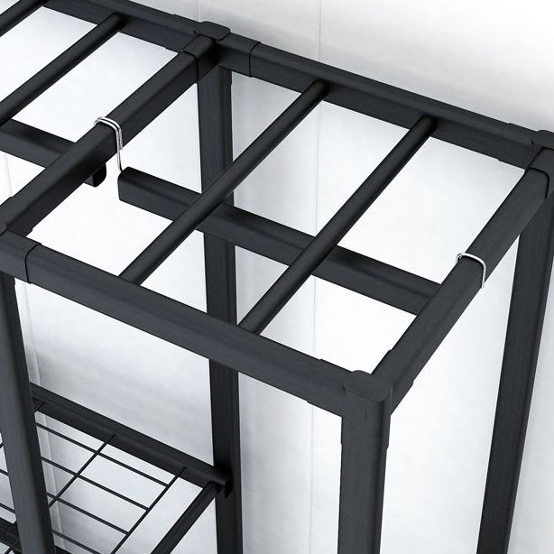 Industrial Wardrobe Armoire Black Storage Cabinet for Bedroom